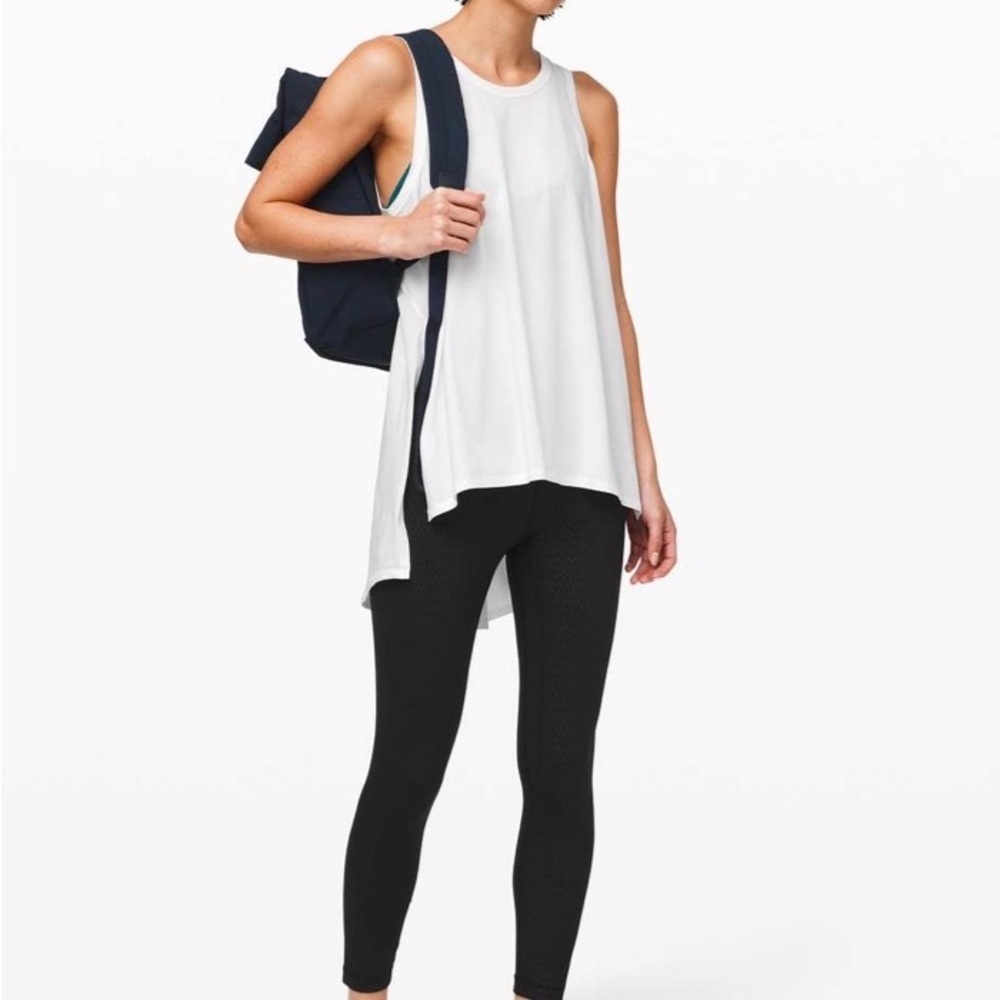 White Lululemon Long Tank Top